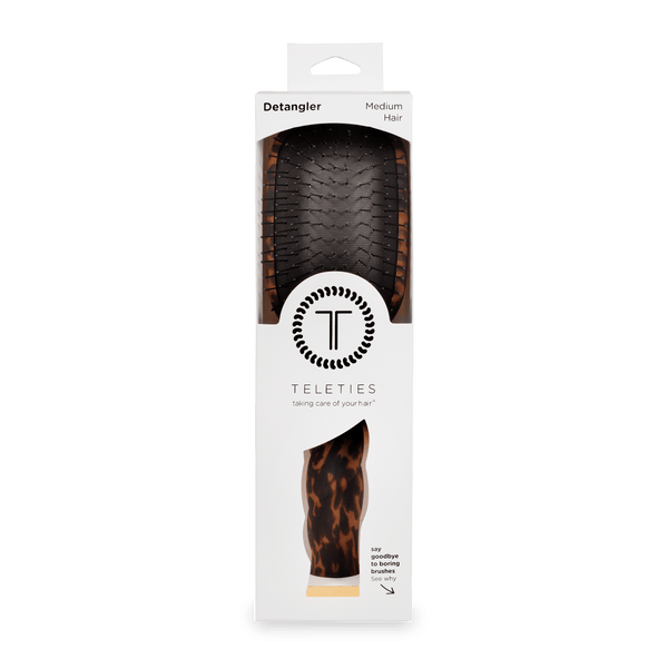 Teleties Full Sized Detangler Hair Brush for Medium Hair – Tortoise