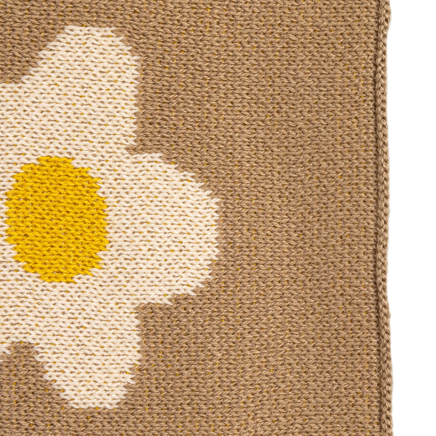 Cotton Knit Chenille Baby Blanket-Taupe/Flowers