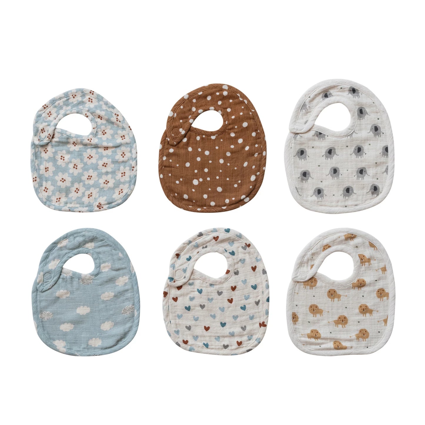 Creative Co-Op Cotton Double Cloth Printed Baby Bib
