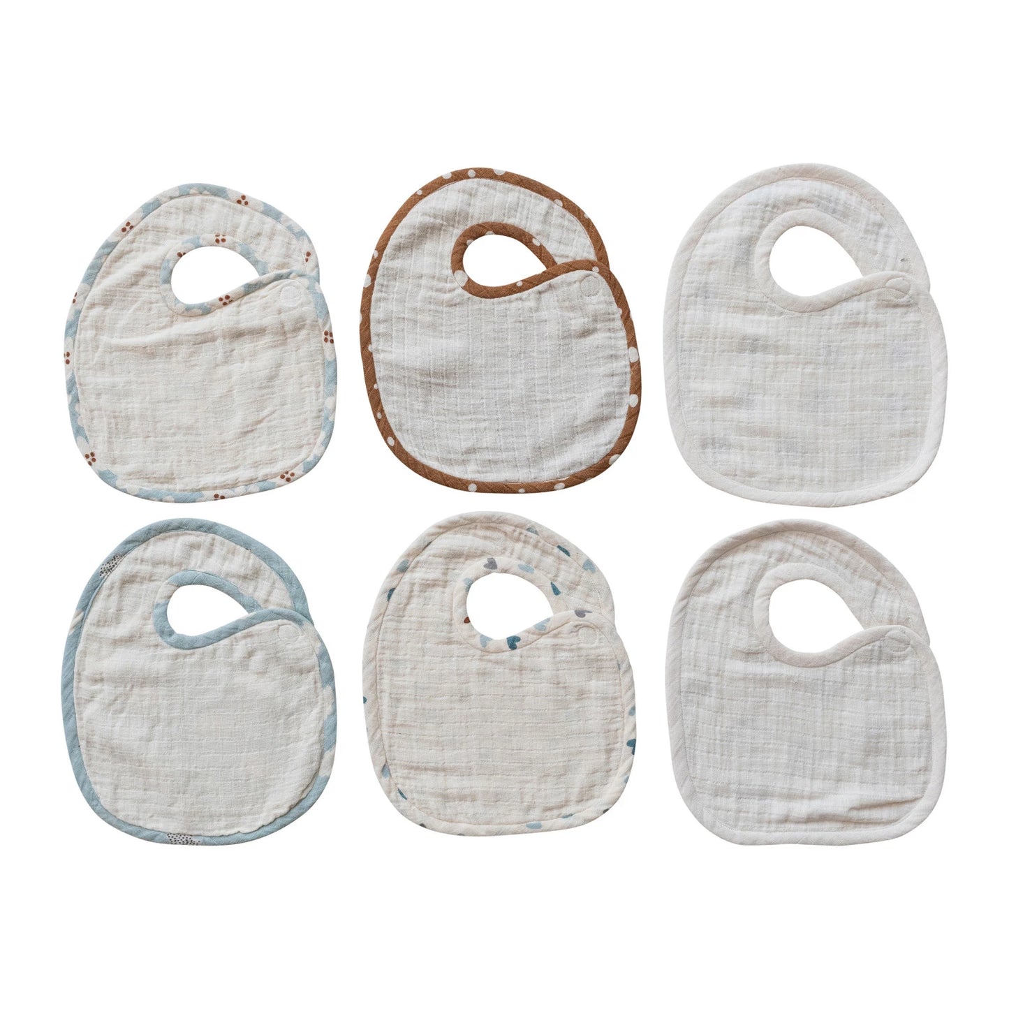 Creative Co-Op Cotton Double Cloth Printed Baby Bib