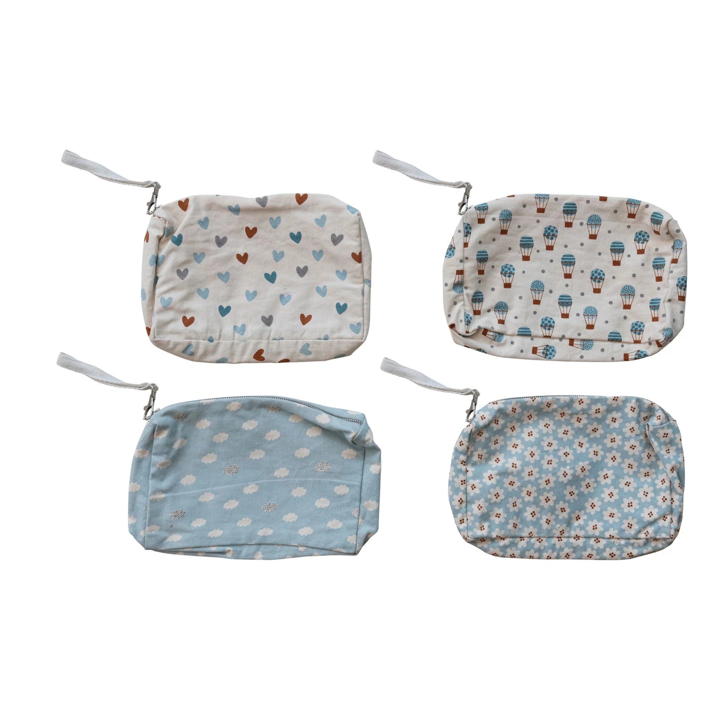 Cotton Diaper/Wipe Plastic-lined Pouch -4 Patterns