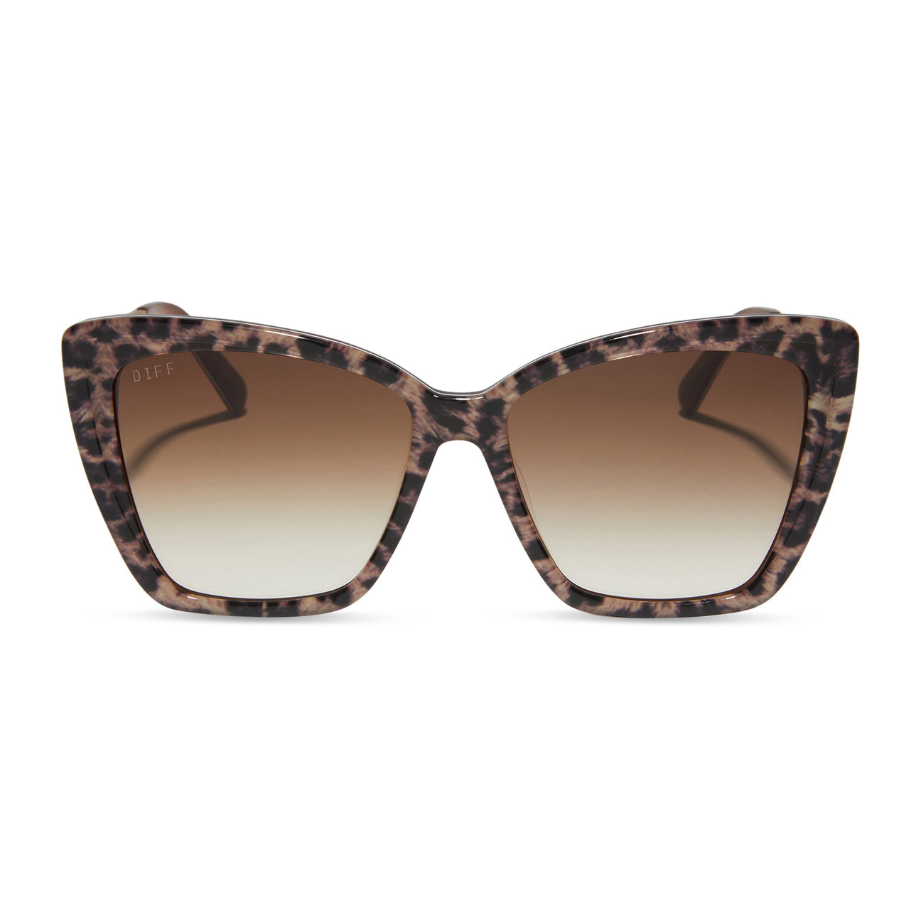 Diff Eyewear "Becky II" Leopard Tortoise + Brown Gradient