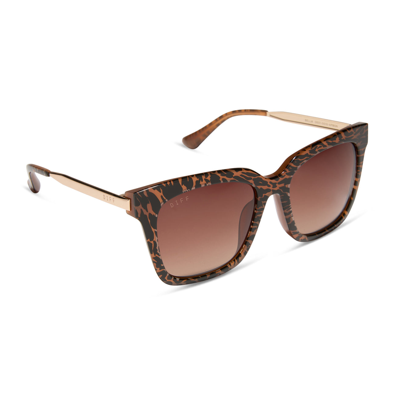 Diff Eyewear "Bella" Animal + Brown Gradient