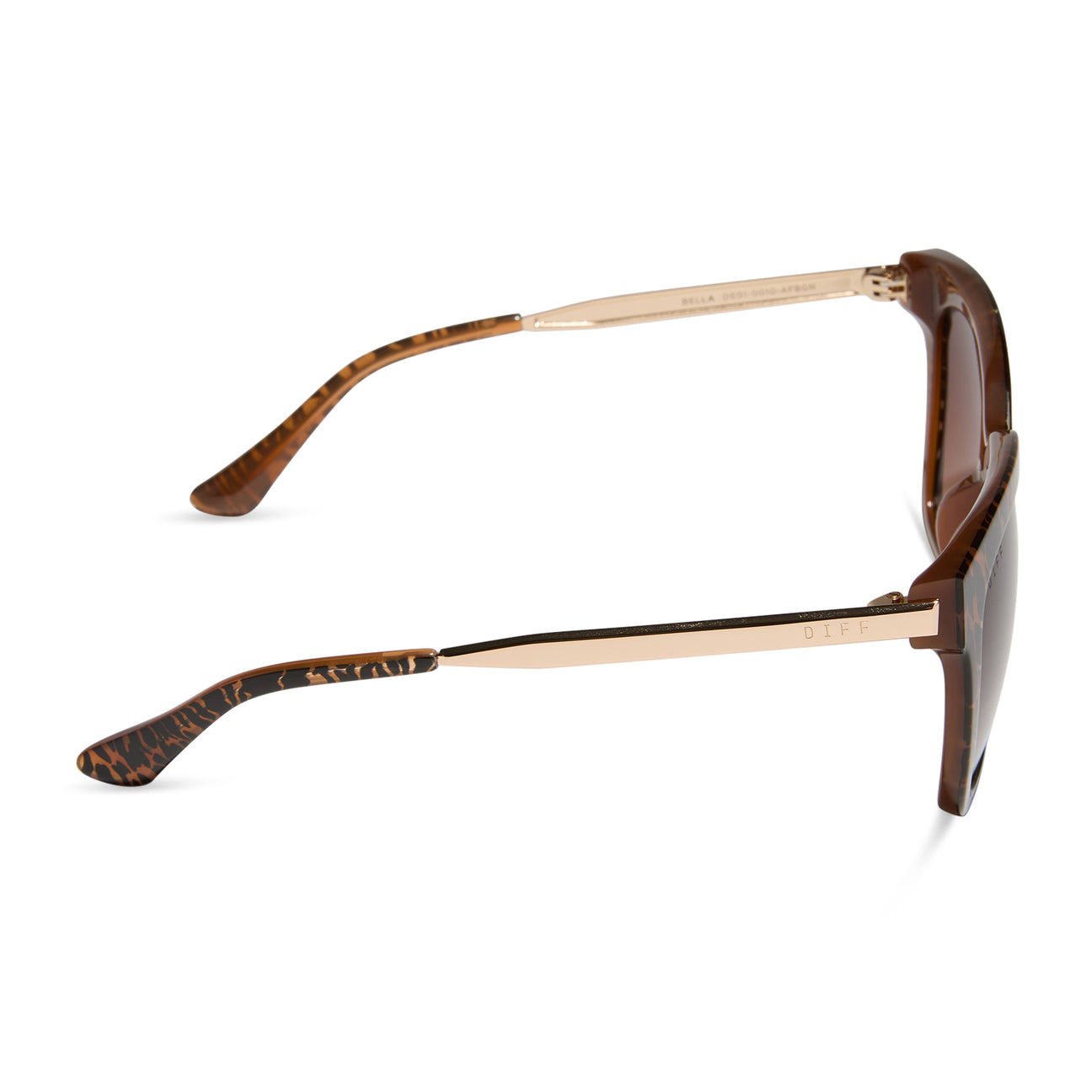 Diff Eyewear "Bella" Animal + Brown Gradient