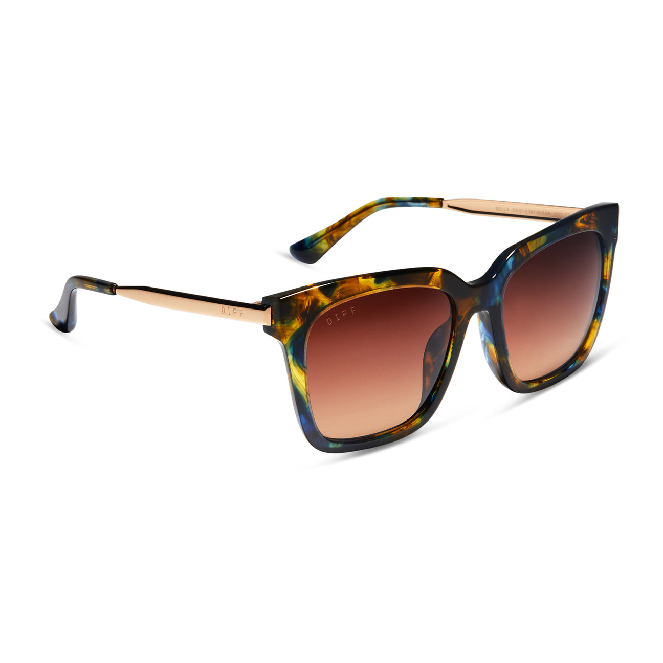 DIFF Eyewear Bella Glacial Tortoise Brown Gradient Sunglasses