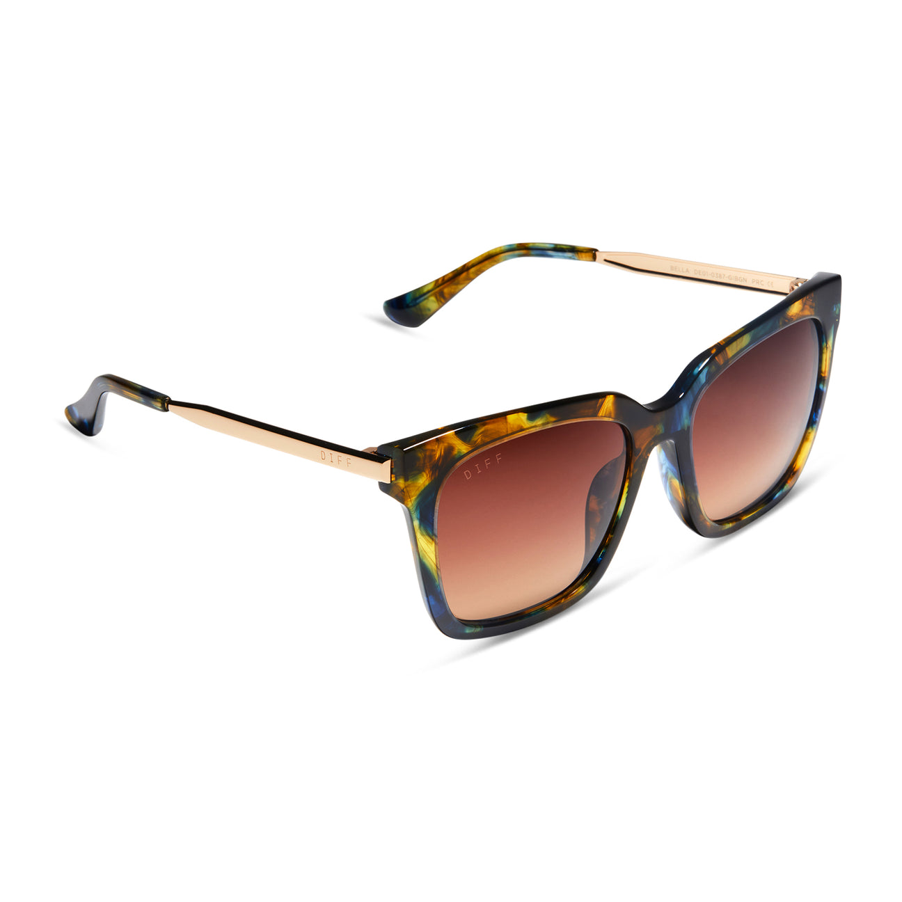 DIFF Eyewear Bella Glacial Tortoise Brown Gradient Sunglasses