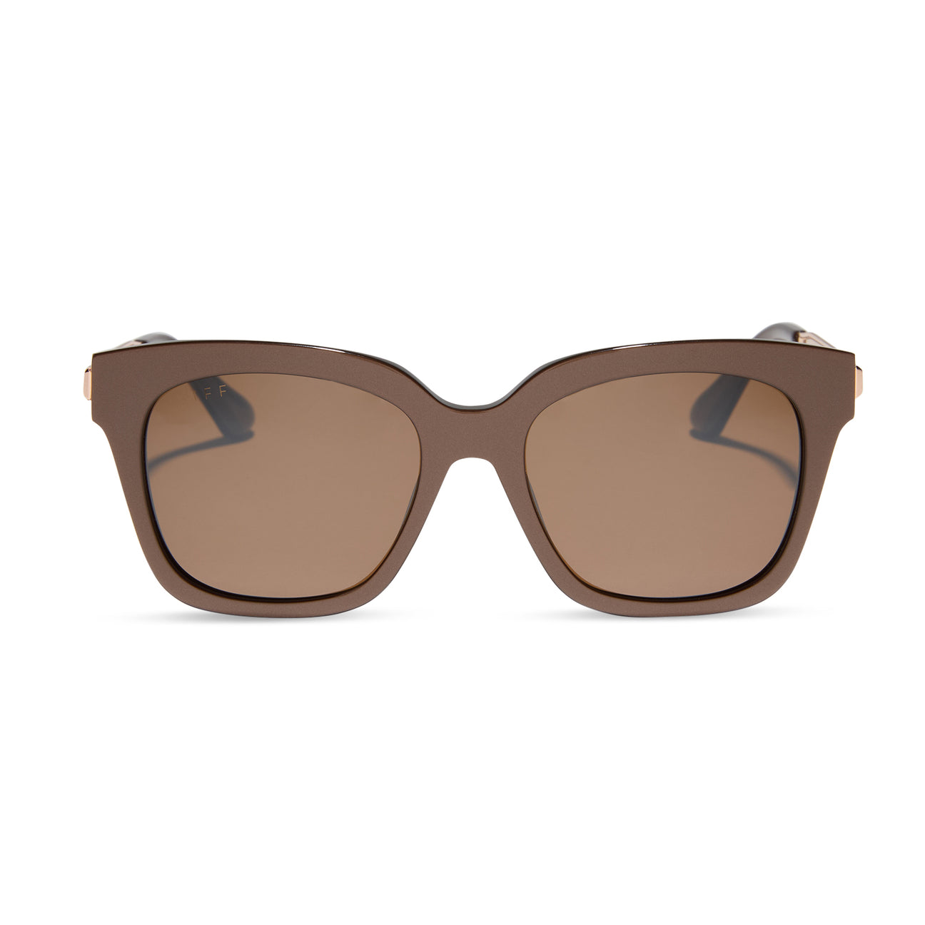 DIFF Eyewear "Bella" Moscow Mule Brown w/ Gold Flash Sunglasses