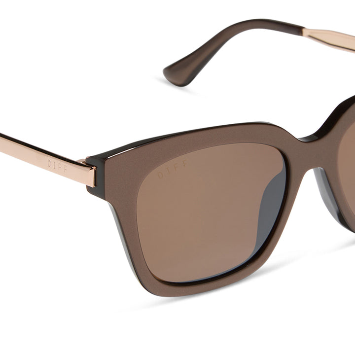 DIFF Eyewear "Bella" Moscow Mule Brown w/ Gold Flash Sunglasses