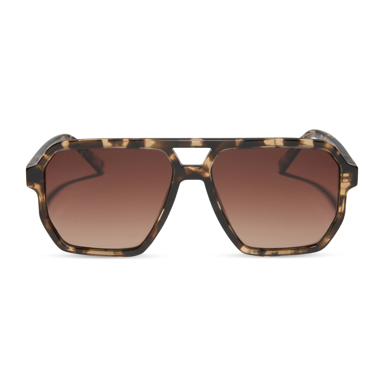DIFF Eyewear "Cameron" Espresso Tortoise Brown Gradient Polarized Sunglasses