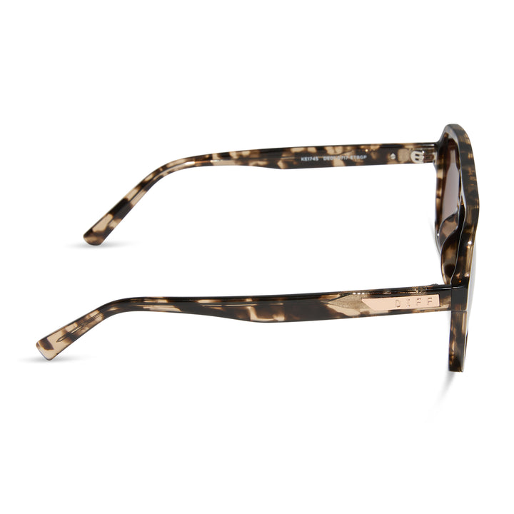 DIFF Eyewear "Cameron" Espresso Tortoise Brown Gradient Polarized Sunglasses
