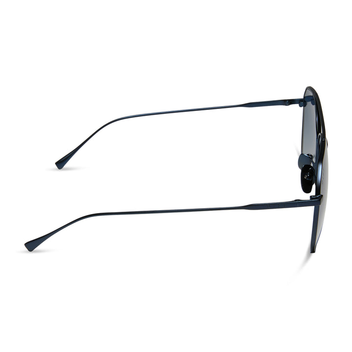 Diff Eyewear “Dash” Deep Navy Metal Aegean Blue Flash Sunglasses