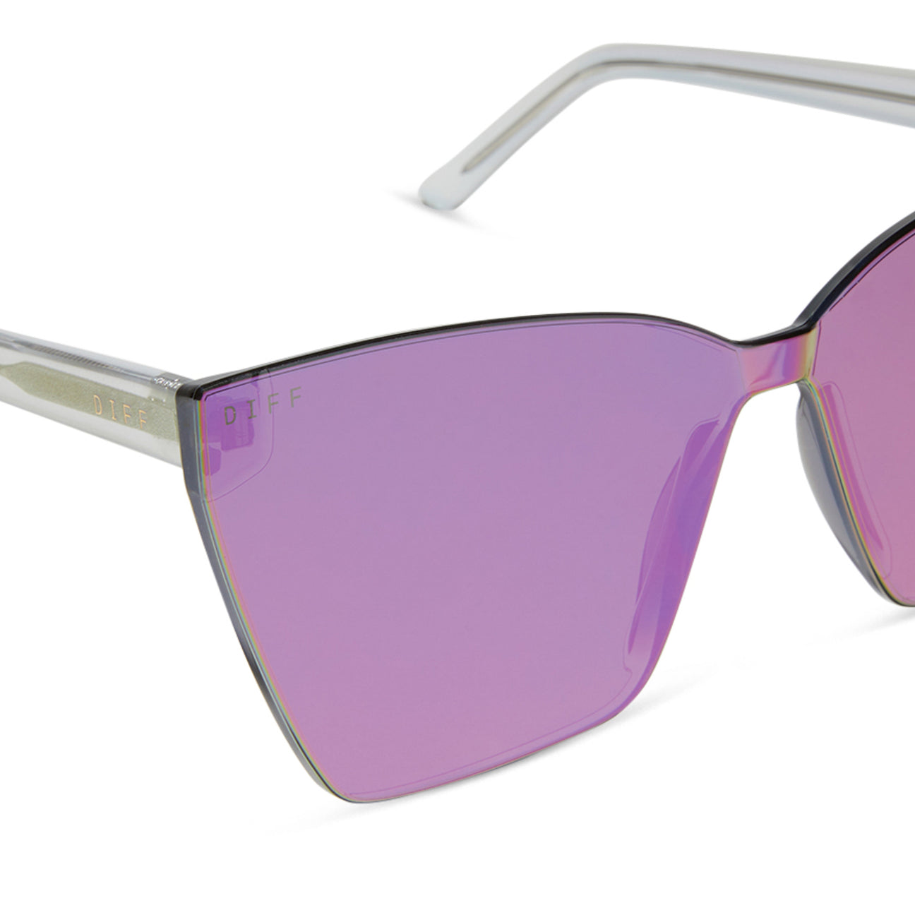 DIFF Eyewear “Goldie” Opalescent Pink Cherry Blossom Mirror