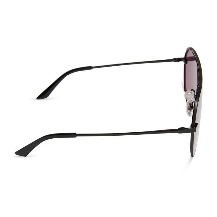 DIFF Eyewear “Imani” Black Aubergine Silver Flash Sunglasses