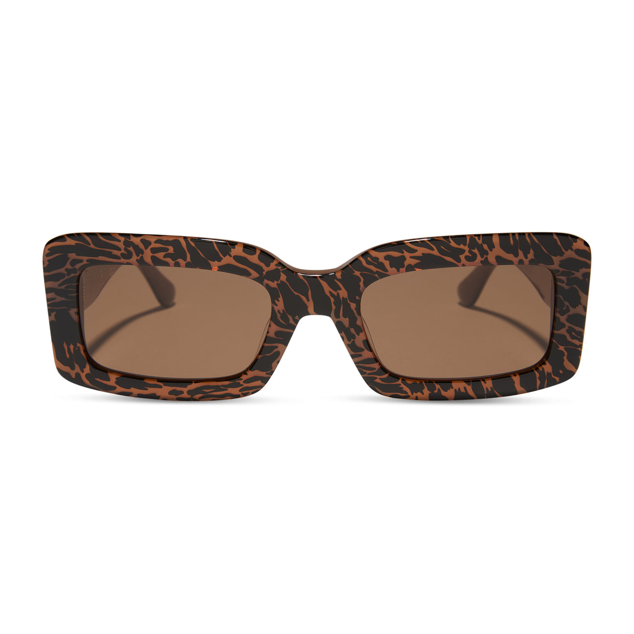 Diff Eyewear “Indy” Animal Brown Sunglasses