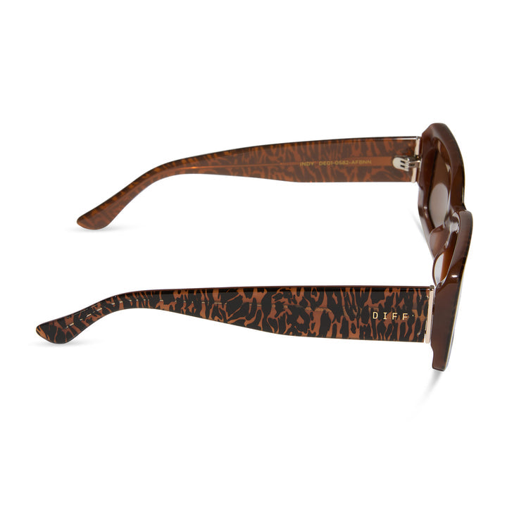 Diff Eyewear “Indy” Animal Brown Sunglasses