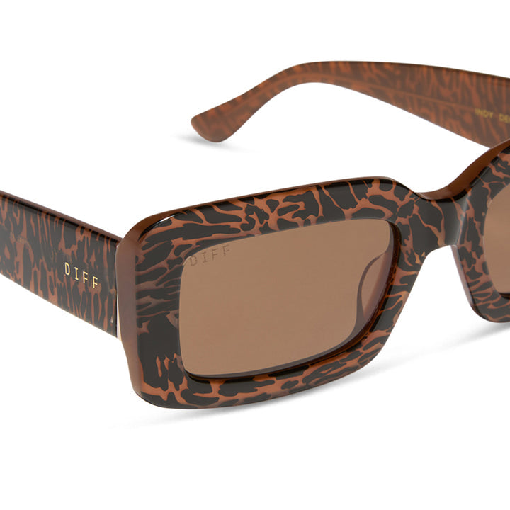 Diff Eyewear “Indy” Animal Brown Sunglasses