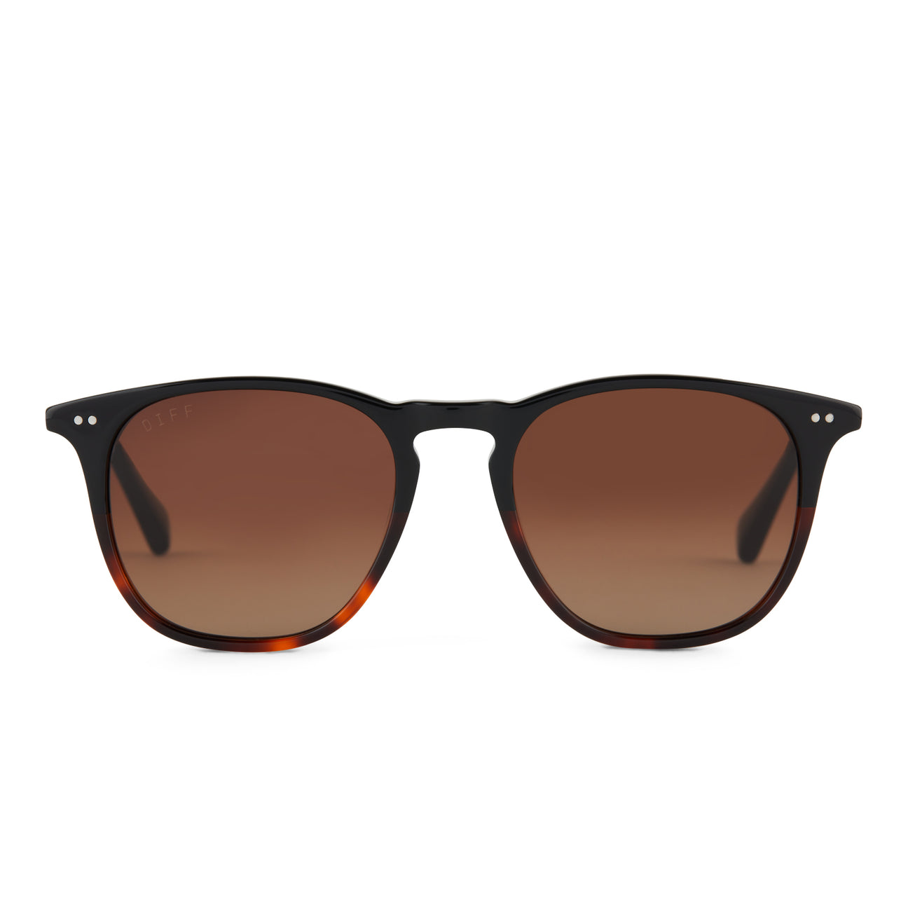 DIFF Eyewear Maxwell XL Black Tortoise Brown Gradient Polarized Sunglasses