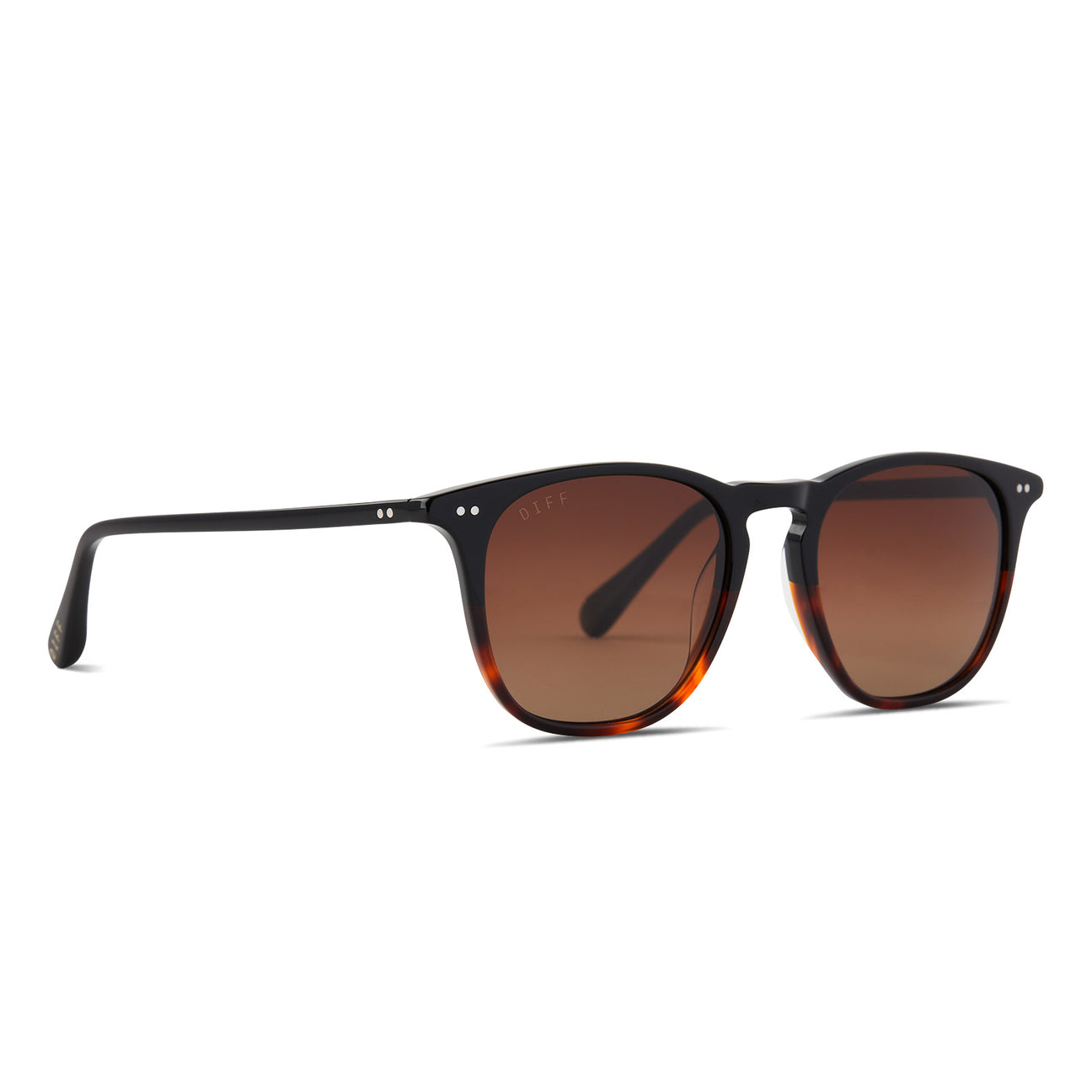 DIFF Eyewear Maxwell XL Black Tortoise Brown Gradient Polarized Sunglasses