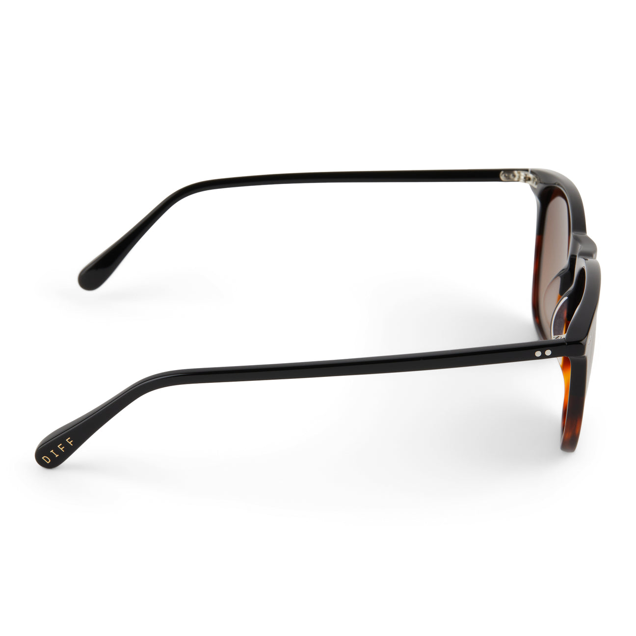 DIFF Eyewear Maxwell XL Black Tortoise Brown Gradient Polarized Sunglasses