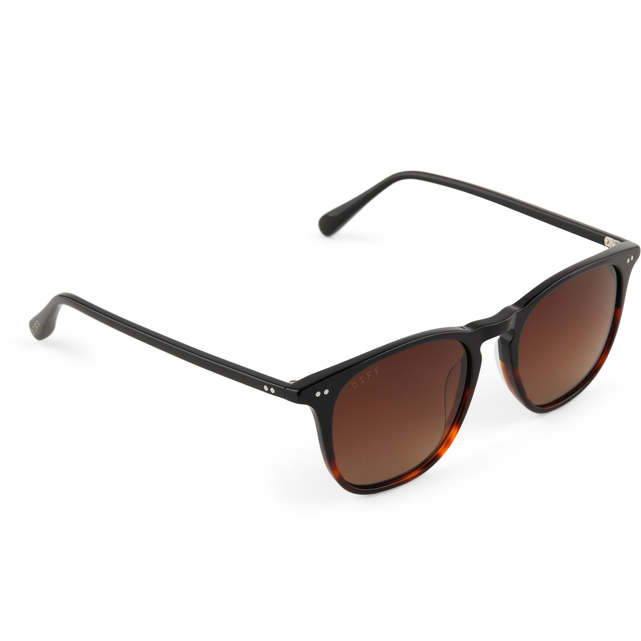 DIFF Eyewear Maxwell XL Black Tortoise Brown Gradient Polarized Sunglasses