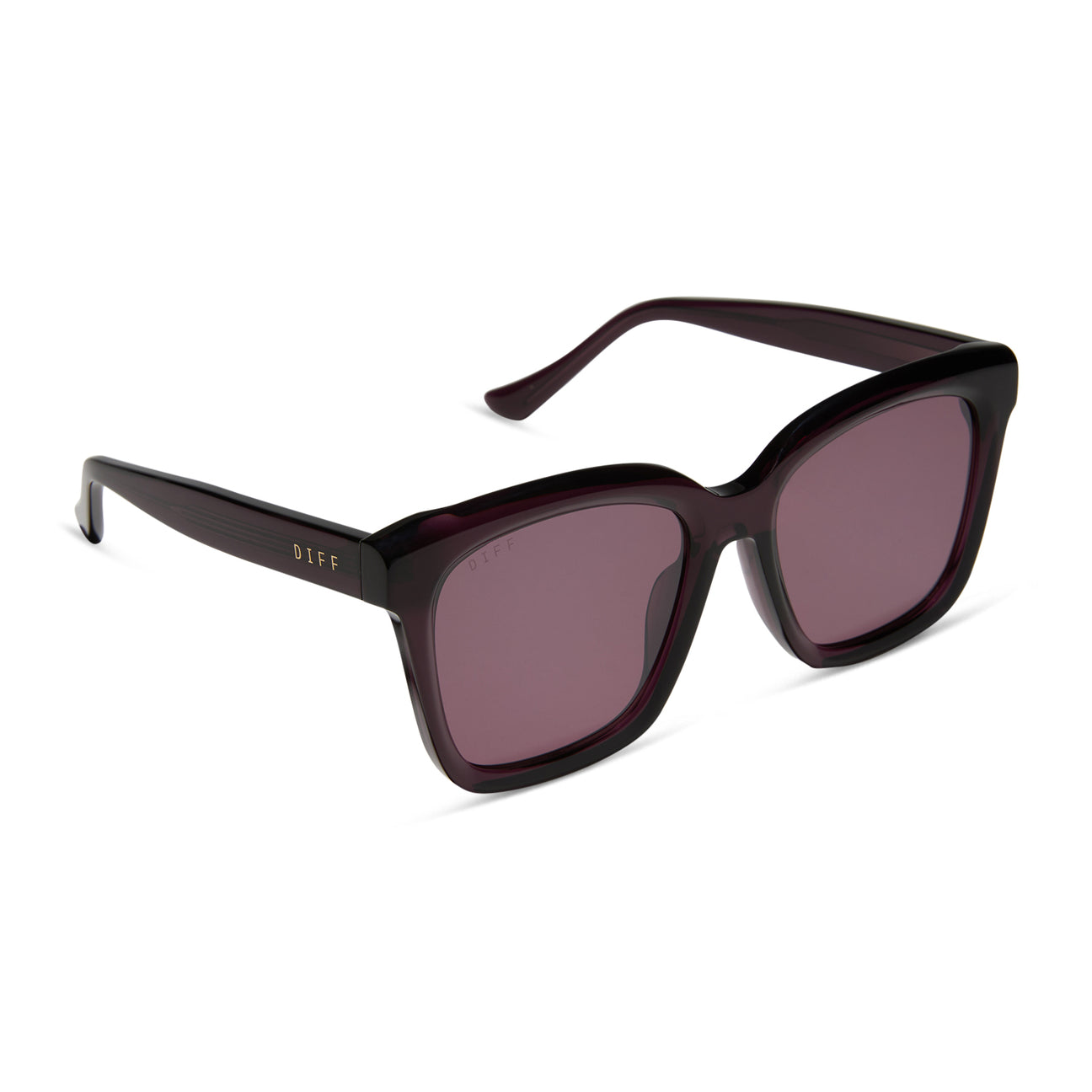 Diff Eyewear “Meredith” Aubergine Silver Flash Sunglasses