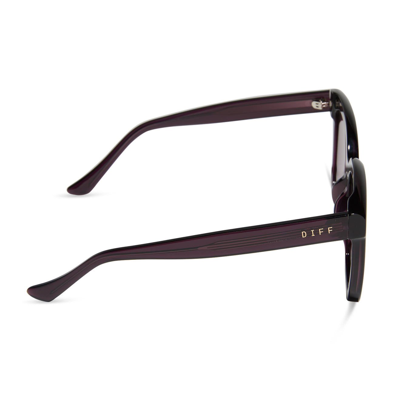 Diff Eyewear “Meredith” Aubergine Silver Flash Sunglasses