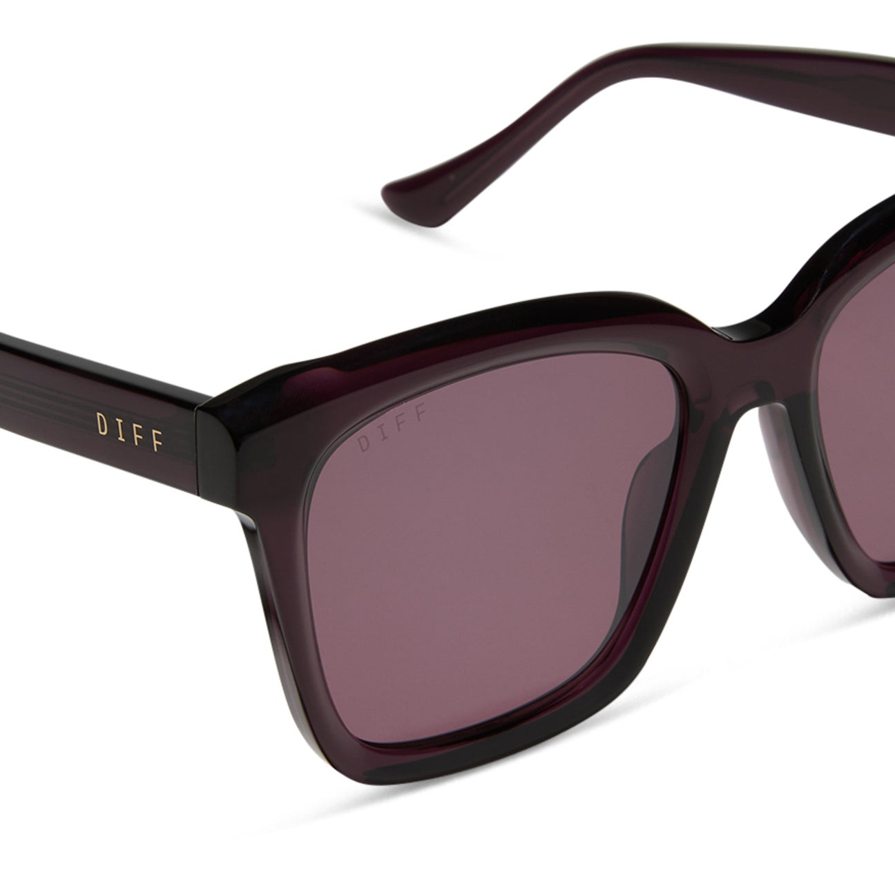 Diff Eyewear “Meredith” Aubergine Silver Flash Sunglasses