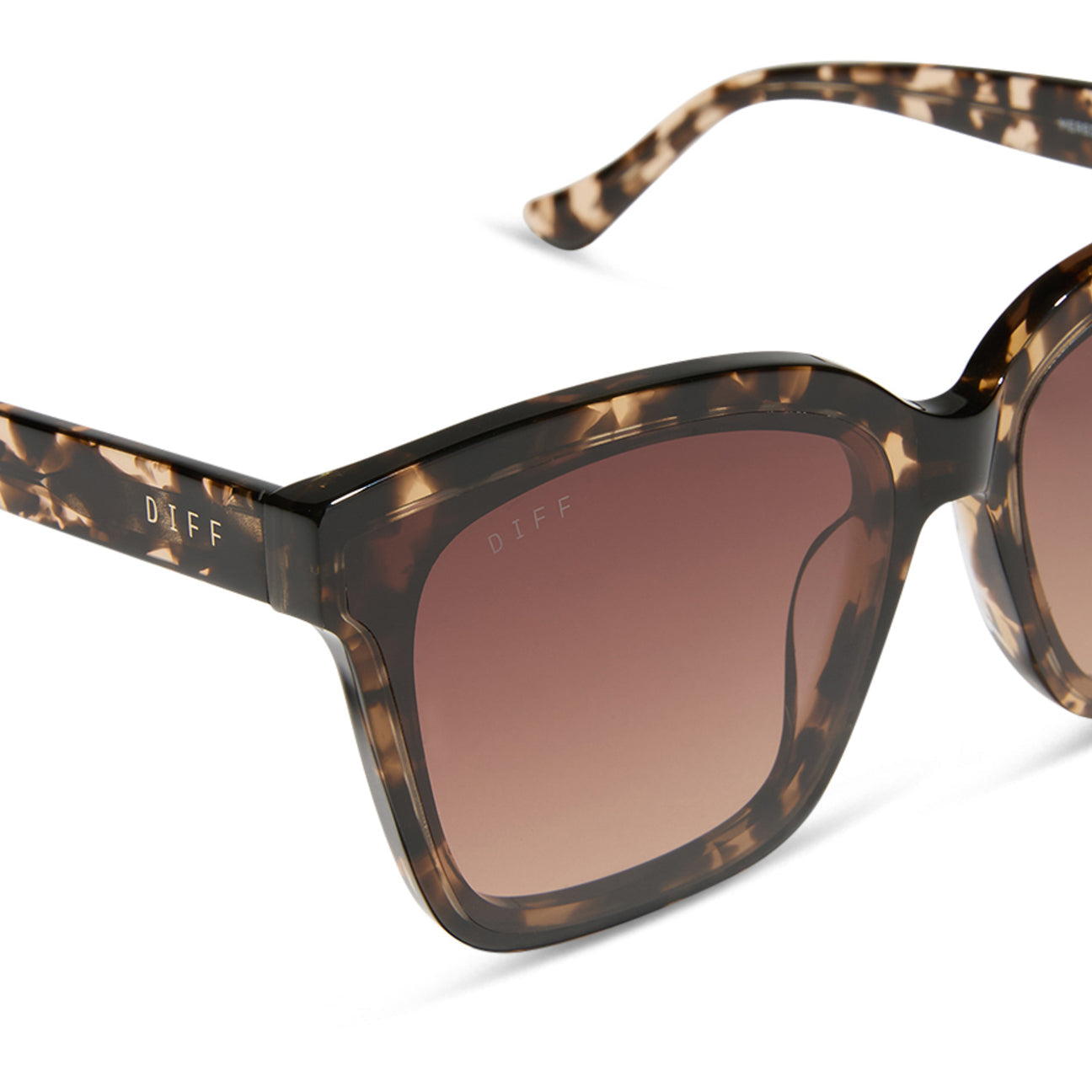 Diff Eyewear "Meredith II" Espresso Tortoise + Brown Gradient