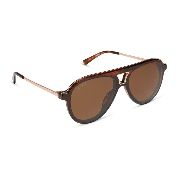 DIFF Eyewear “Tosca III” - Sequoia Tortoise + Brown Sunglasses