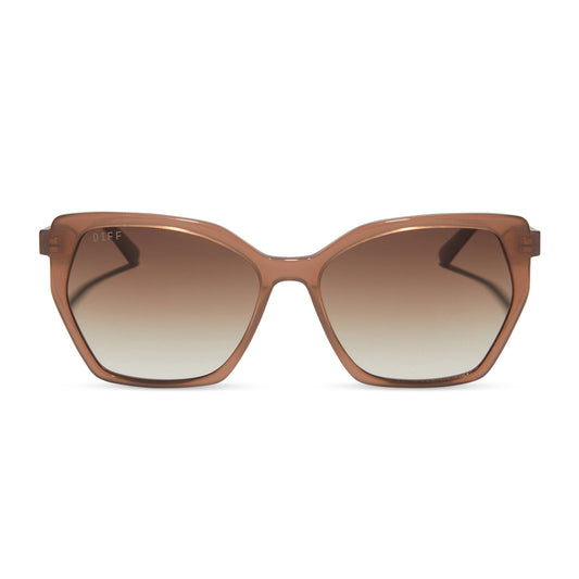DIFF Eyewear “Vera” Macchiato Brown Gradient Polarized Sunglasses