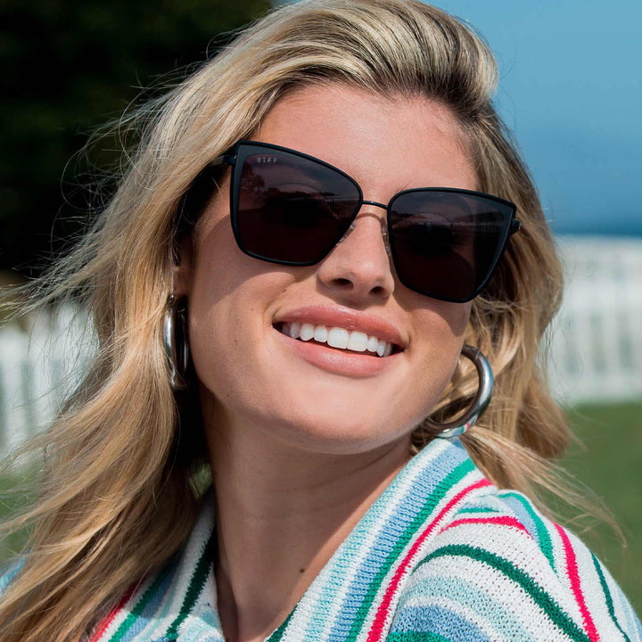 DIFF Eyewear “Becky” Non-Polarized Black Sunglasses