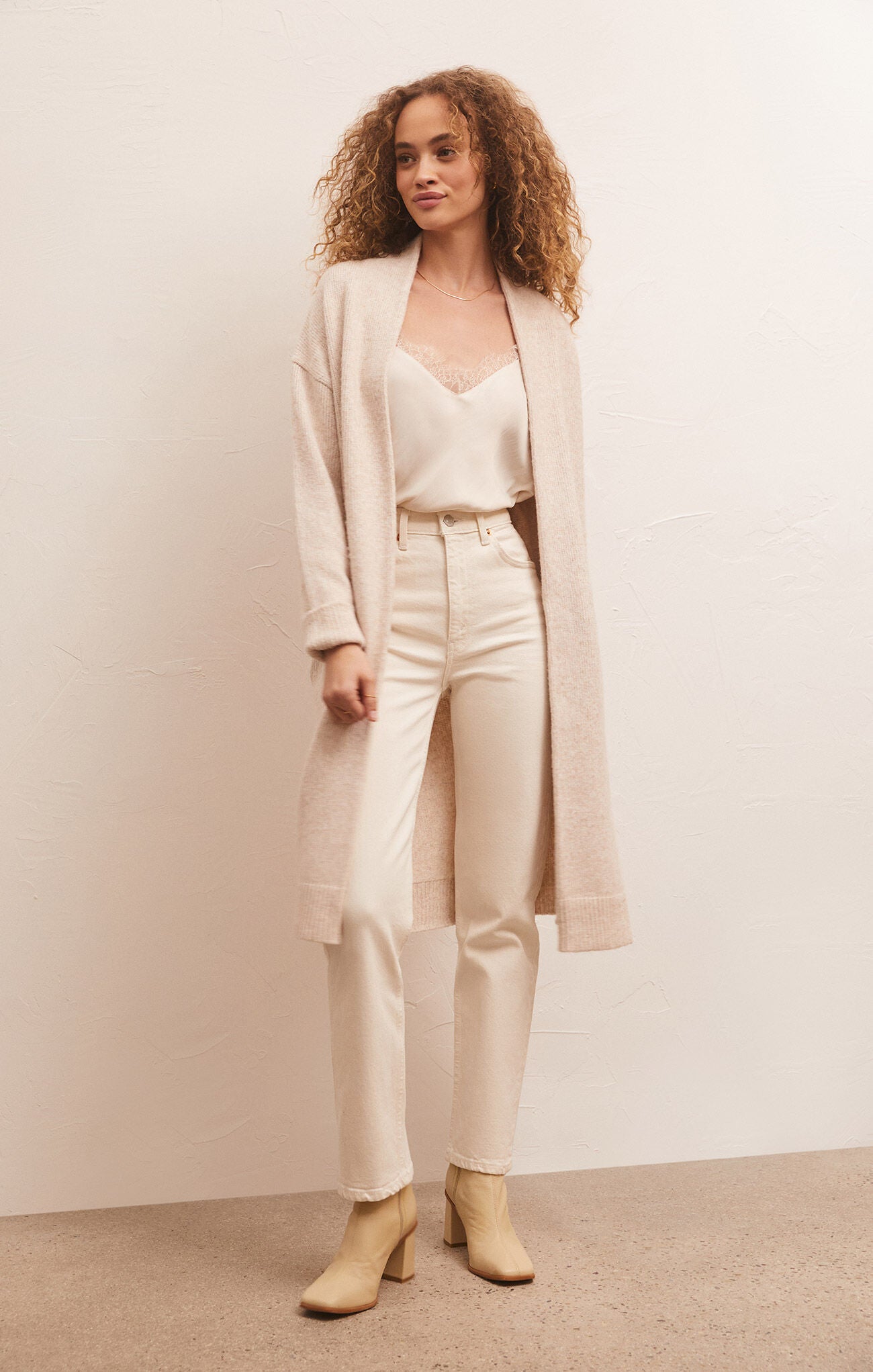 Z Supply Phoebe Duster Sweater-Light Oatmeal Heather
