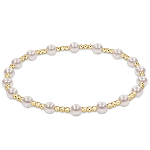 Enewton EGIRL “Classic Sincerity” Pattern 4mm Bead Bracelet- Pearl