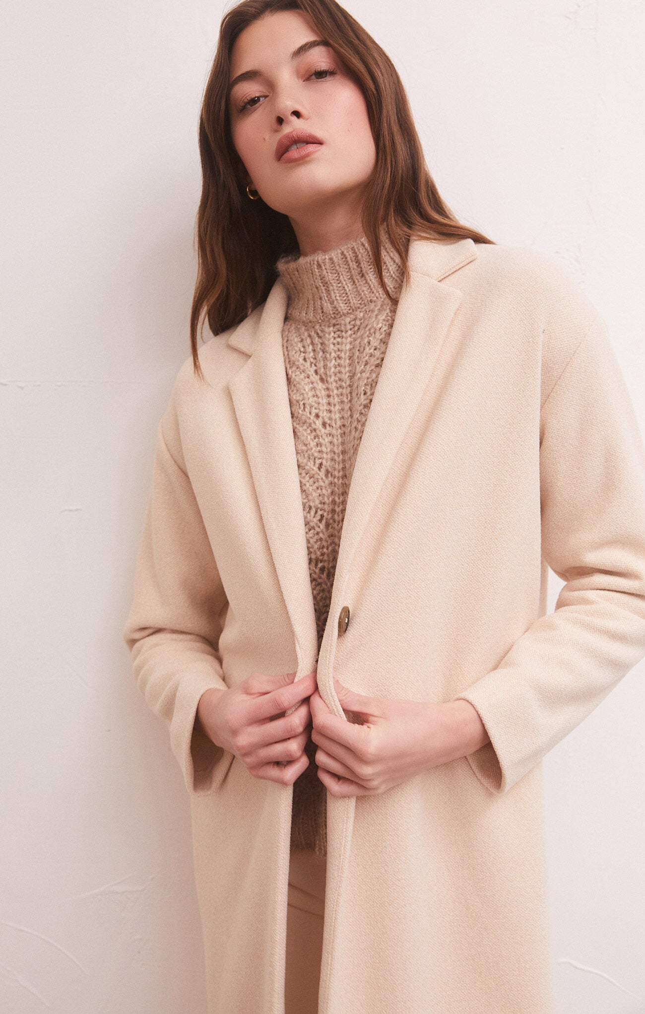 Z Supply Mason Coat-Light Oatmeal Heather
