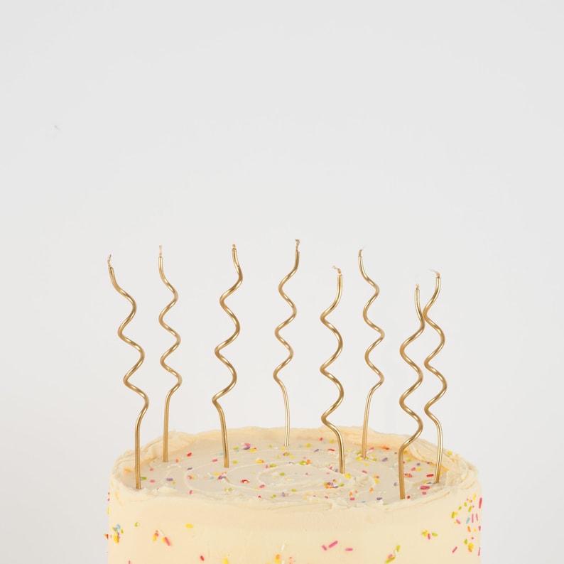 Meri Meri Gold Swirly Candles- Box of 16