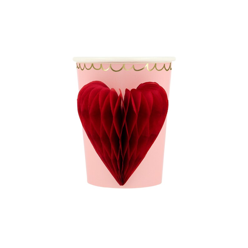 Meri Meri Honeycomb Heart Cups (Set of 8)