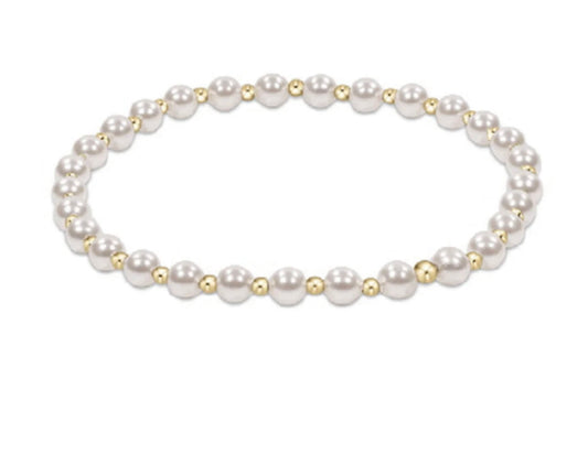 Enewton "Classic Grateful" Pattern 4mm Bead Bracelet-Pearl (BCLGRAPPE4)