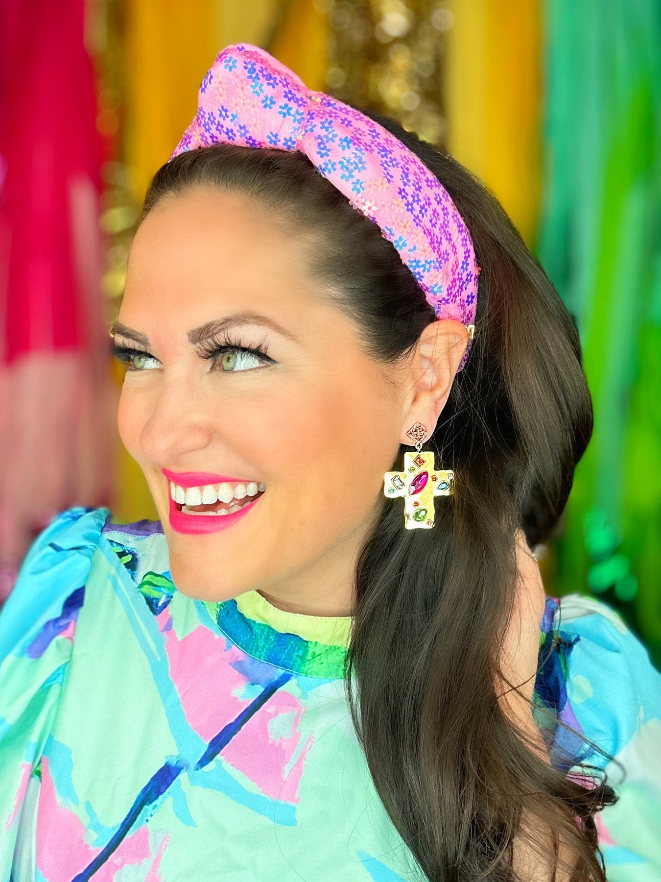 Brianna Cannon "Pink Sequin Flower" Headband