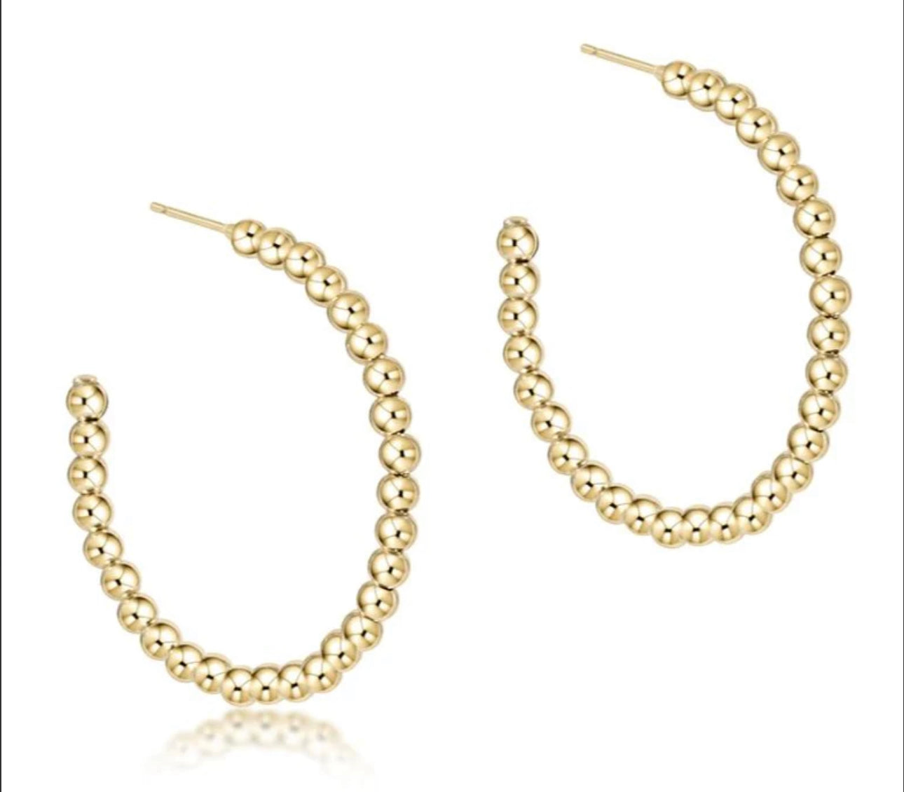 Enewton Beaded Classic 1.25" Post Hoop- 3mm Gold
