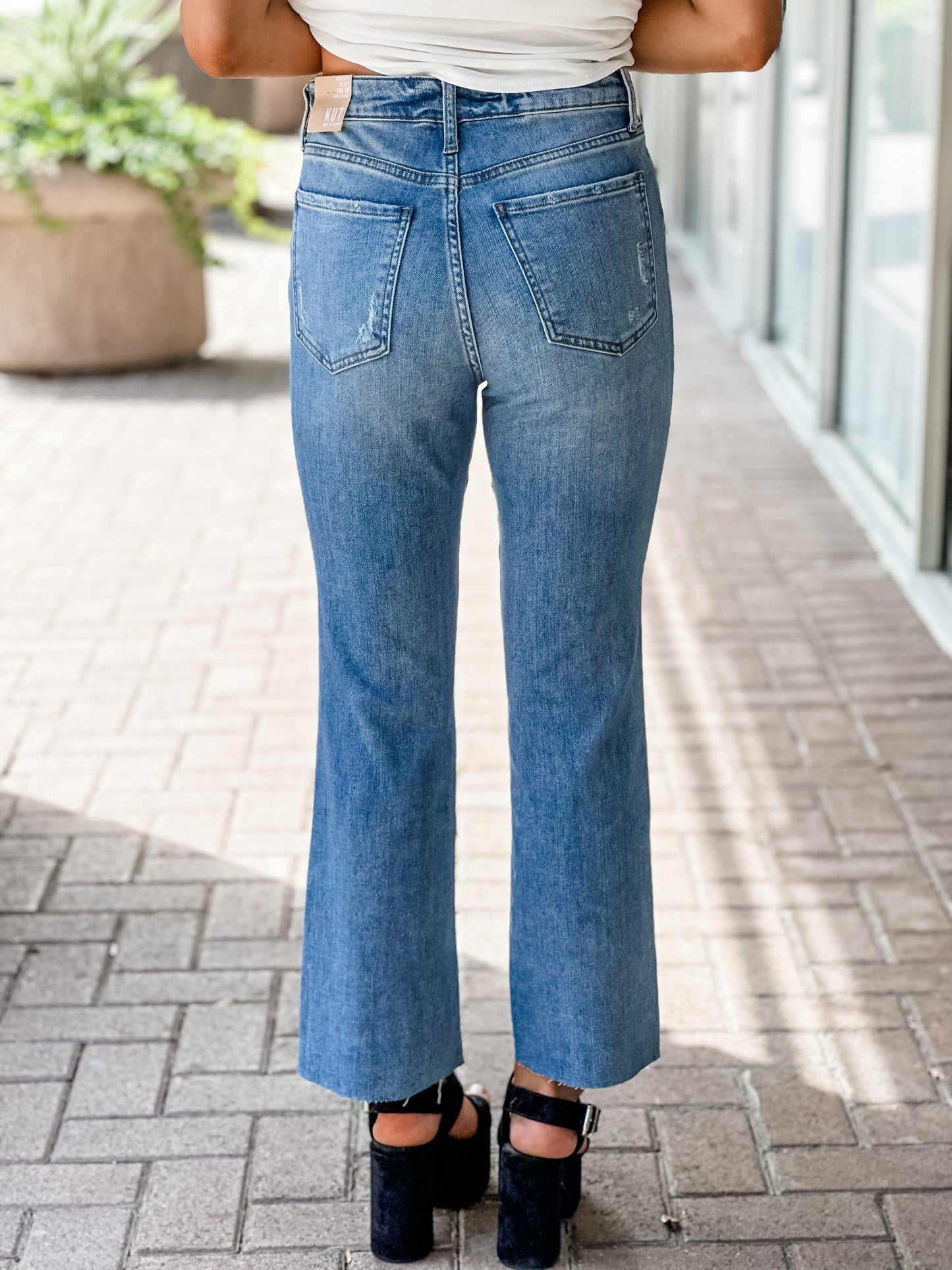 Kut from the Kloth "Kelsey" High Rise Fab Ab Ankle Flare-Extraordinary
