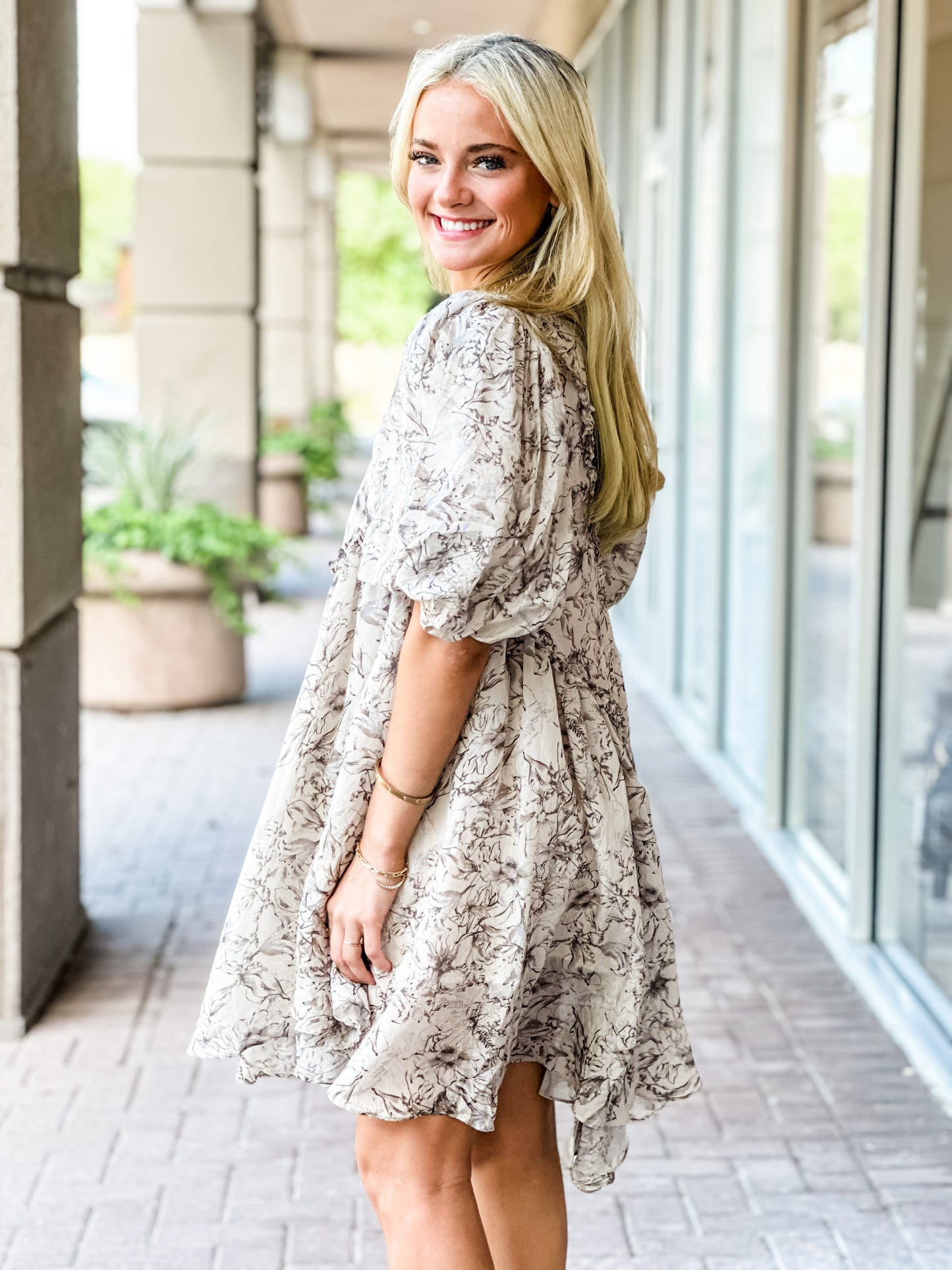 Sofie The Label “Zinta” Floral Mini Dress - Natural