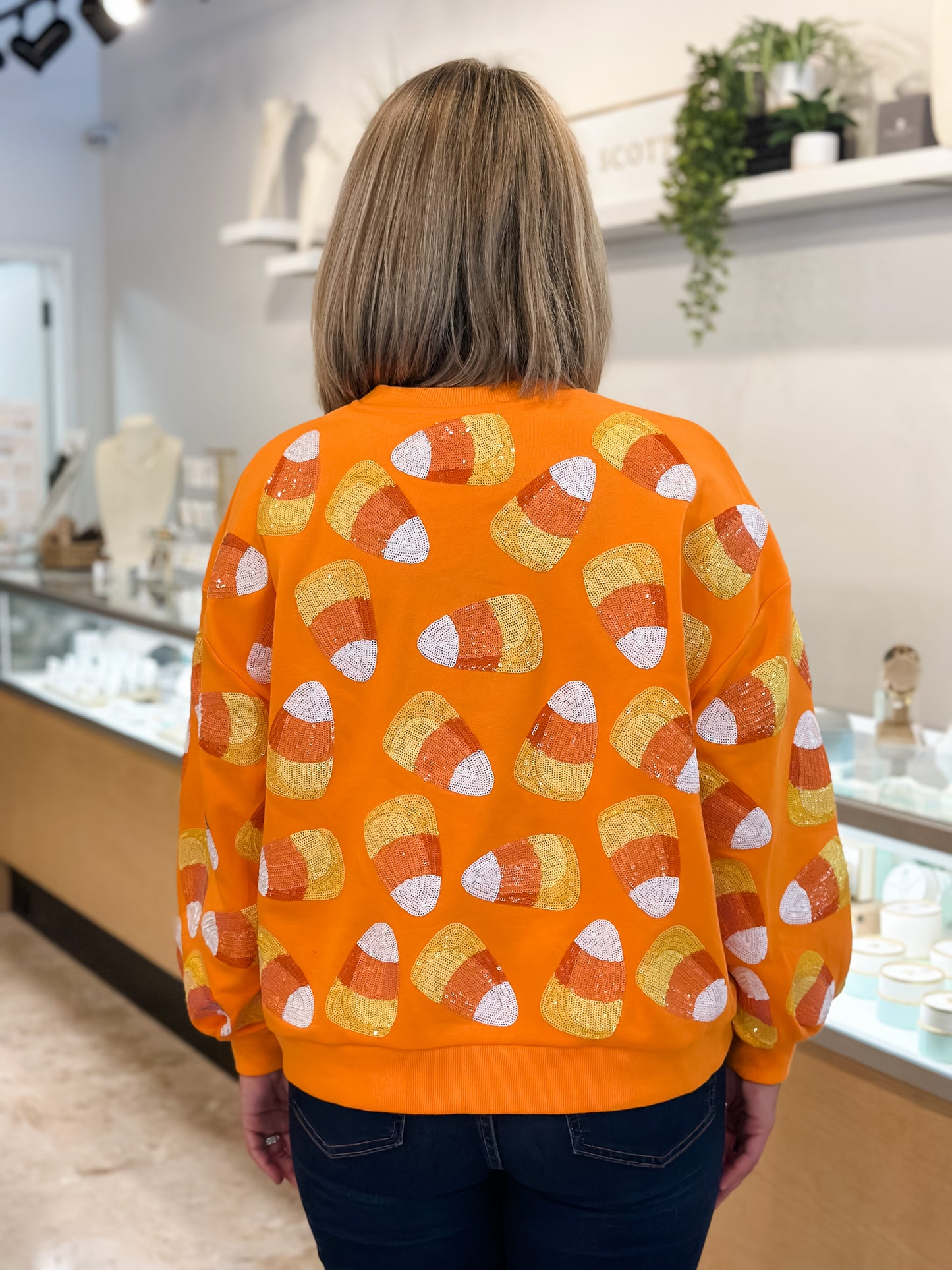Queen of Sparkles "Candy Corn" Sweatshirt-Orange