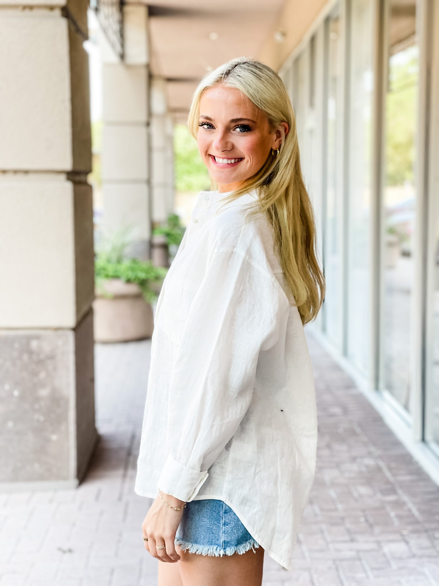 Lucy Paris Toni Button Down Top - White