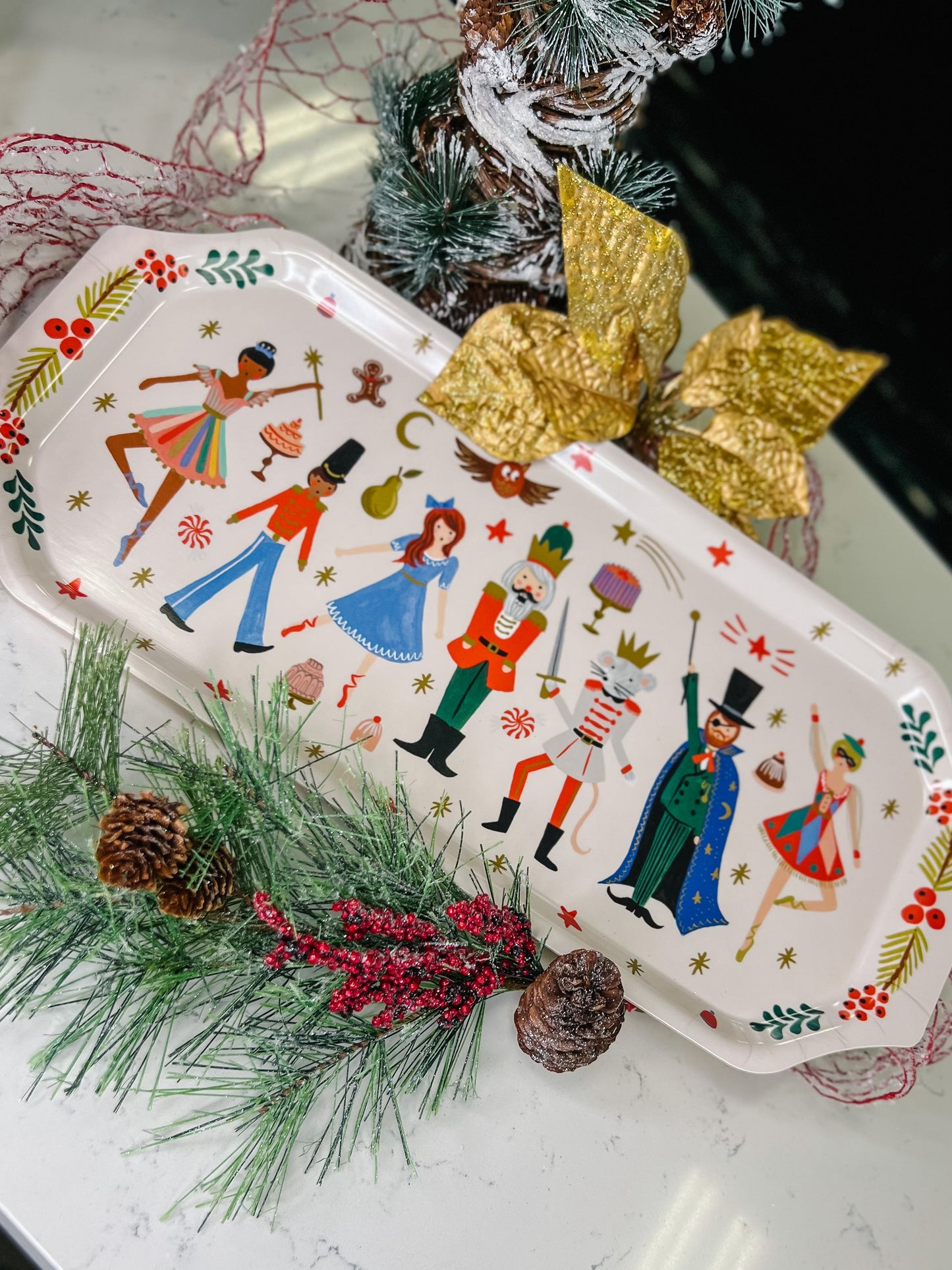 Rifle Paper Co. "Nutcracker" Large Catchall Porcelain Tray
