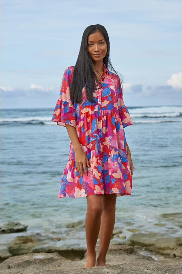 Johnny Was Giverney Gardens Ruffle Sleeve Dress