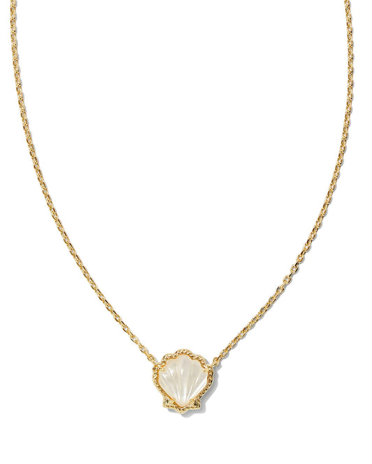 Kendra Scott Brynne Shell Pendant Necklace-Gold Ivory MOP