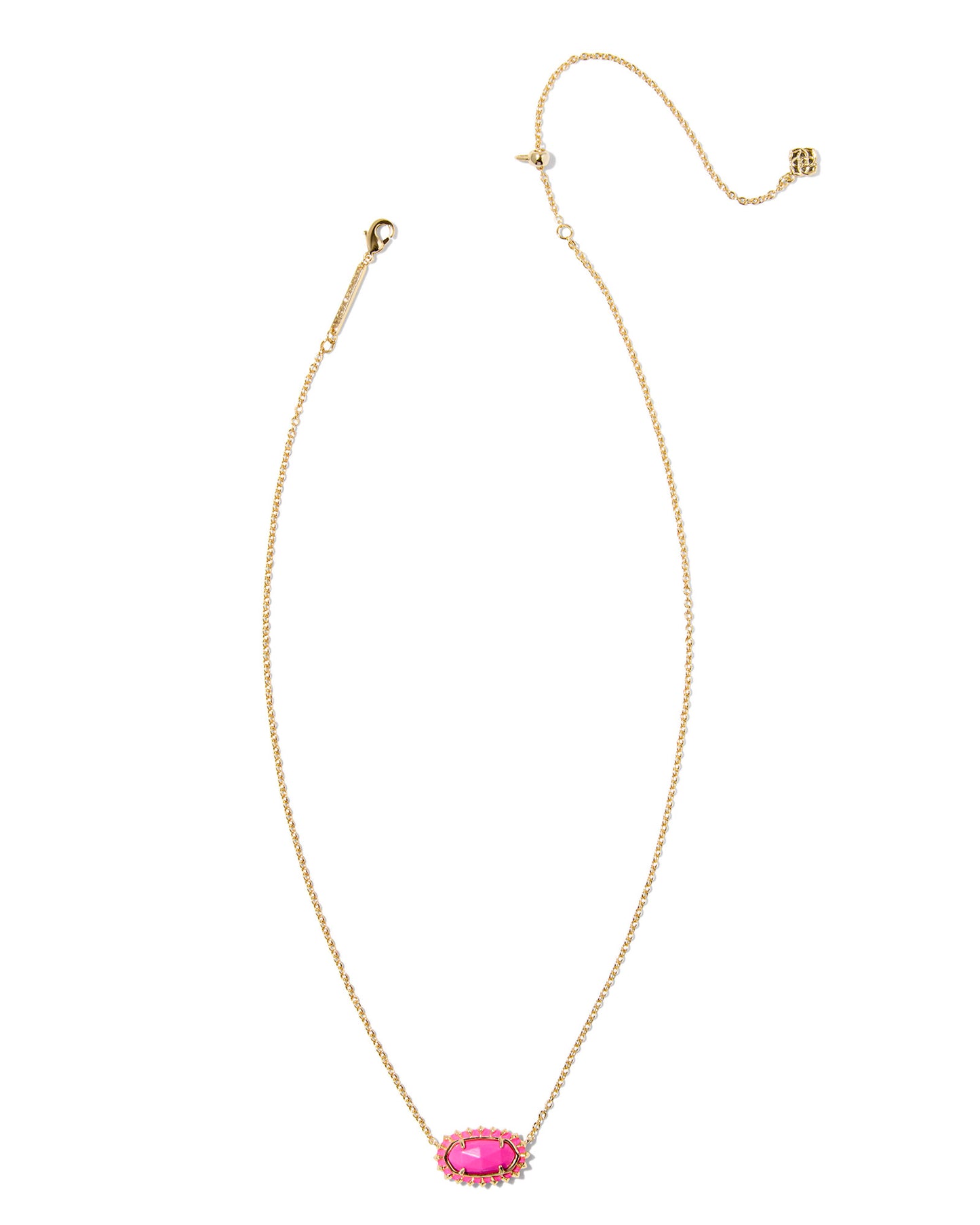 Kendra Scott Elisa Color Burst Framed Necklace-Gold Neon Pink