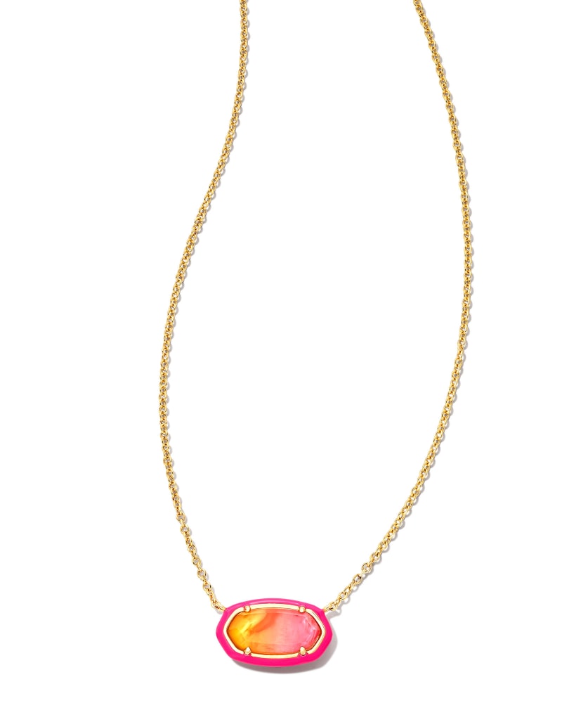 Kendra Scott Elisa Enamel Frame Short Pendant Necklace- 3 Colors
