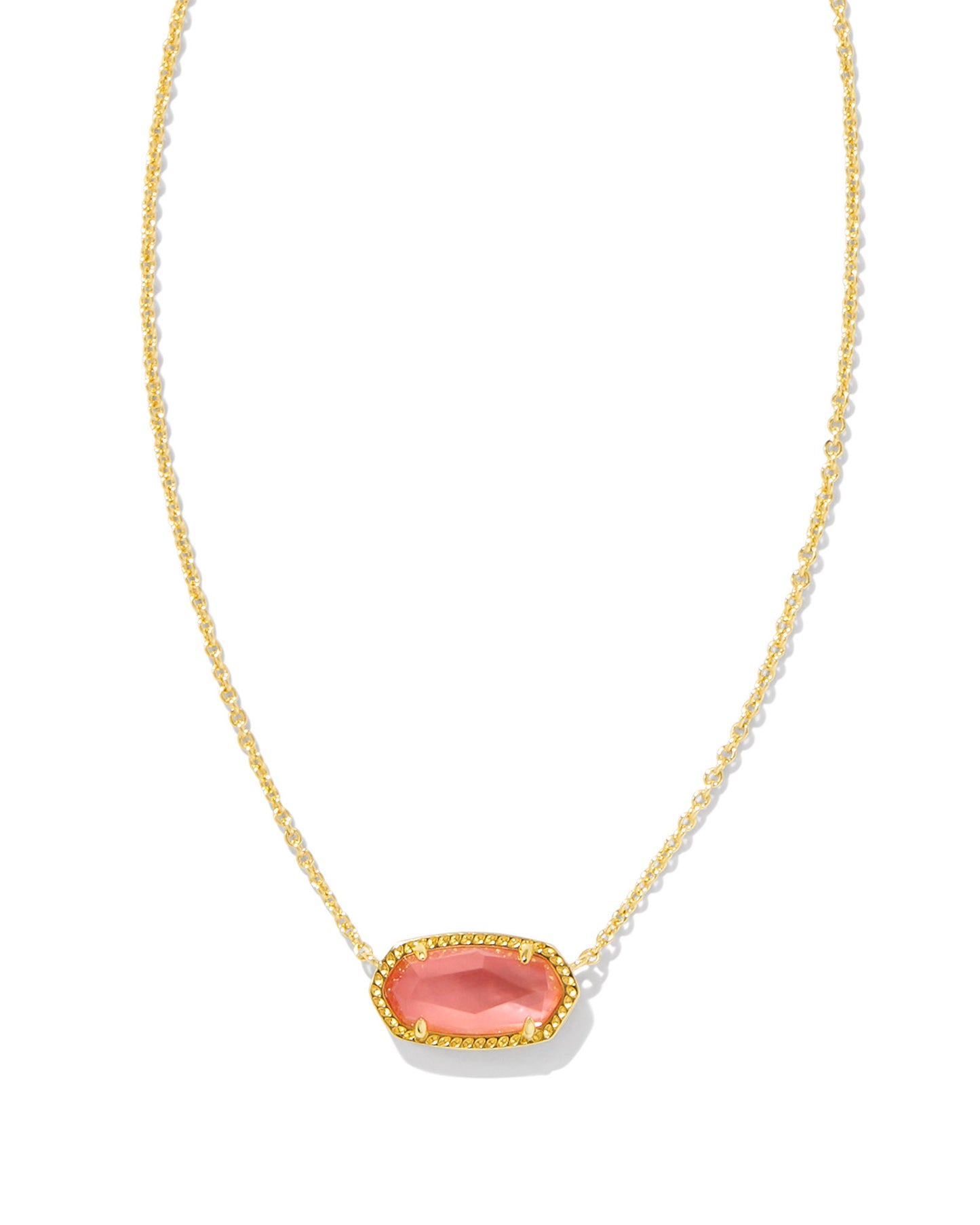 Kendra Scott Elisa Necklace-Gold Coral Pink MOP