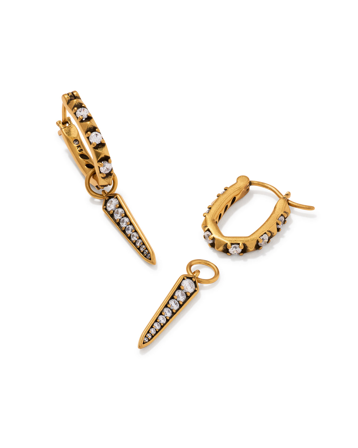 Kendra Scott Fate Huggie-Gold/White CZ